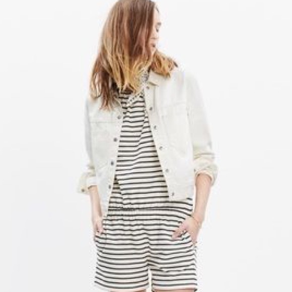 madewell white denim jacket